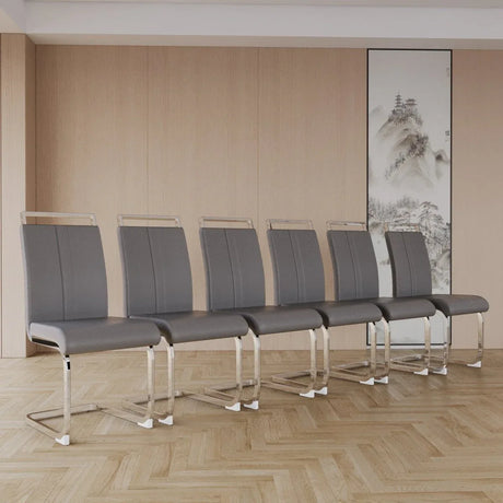 7-Piece Modern Cream MDF Dining Table And Chairs Set - Omega Lifestyles