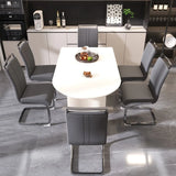 7-Piece Modern Cream MDF Dining Table And Chairs Set - Omega Lifestyles