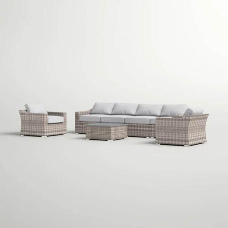 7 - Piece Outdoor All - Weather Wicker Sectional Seating Group - Serenova - Omega Lifestyles