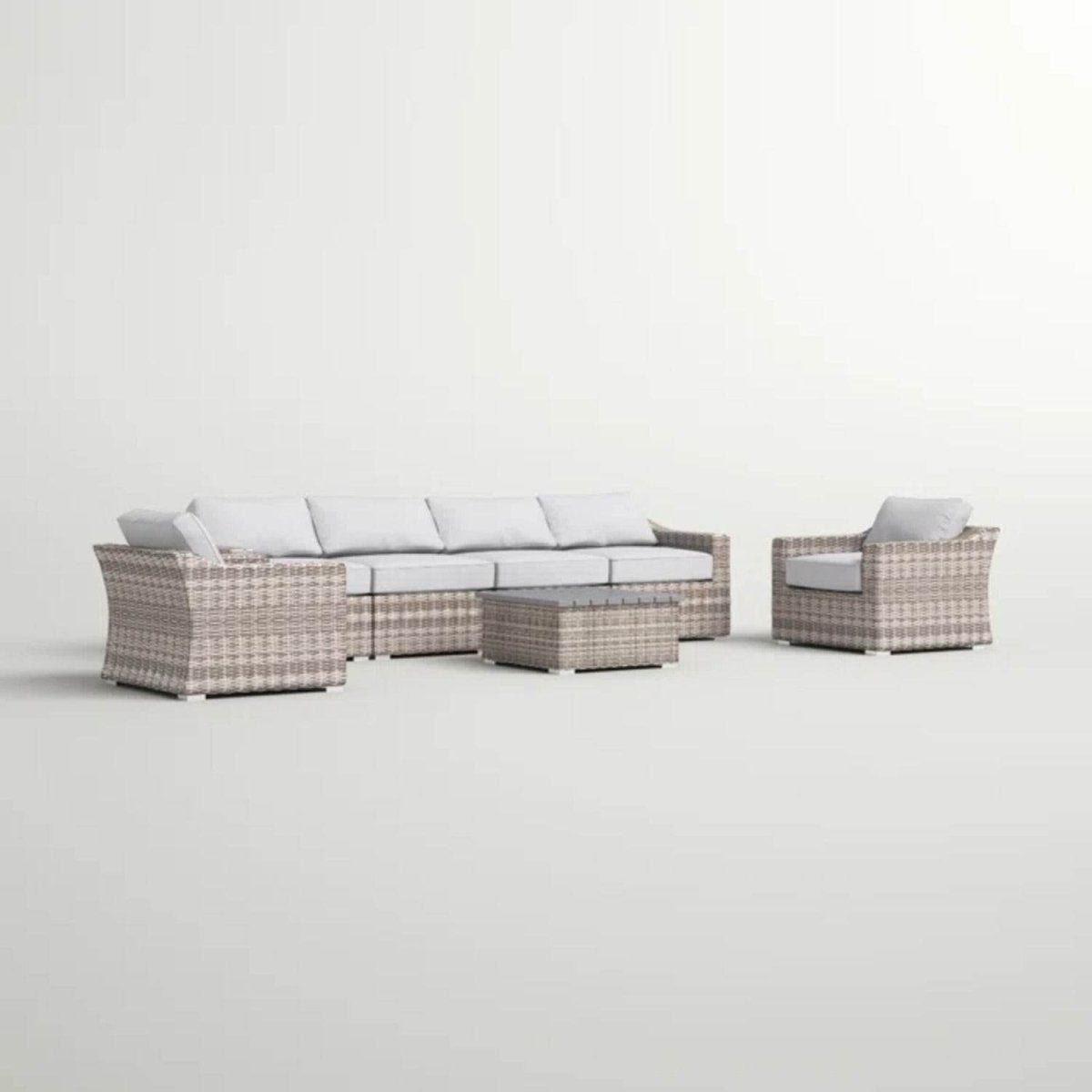 7 - Piece Outdoor All - Weather Wicker Sectional Seating Group - Serenova - Omega Lifestyles