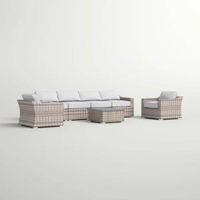 7-Piece Outdoor All-Weather Wicker Sectional Seating Group - Omega Lifestyles
