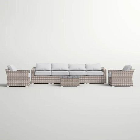 7 - Piece Outdoor All - Weather Wicker Sectional Seating Group - Serenova - Omega Lifestyles