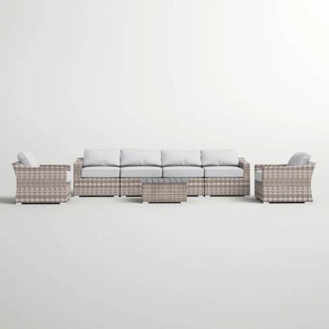 7-Piece Outdoor All-Weather Wicker Sectional Seating Group - Omega Lifestyles