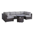 7 - Piece Wicker Outdoor Lounge Set With Cushions Fire Pit - Serenova - Omega Lifestyles
