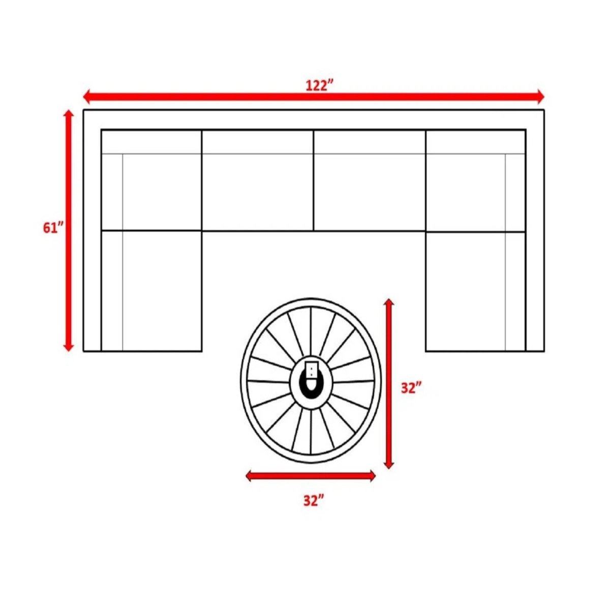 7 - Piece Wicker Outdoor Lounge Set With Cushions Fire Pit - Serenova - Omega Lifestyles