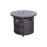 7 - Piece Wicker Outdoor Lounge Set With Cushions Fire Pit - Serenova - Omega Lifestyles