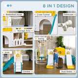 8 - in - 1 Toddler Slide Swing Set With Basketball Hoop - Serenova - Omega Lifestyles