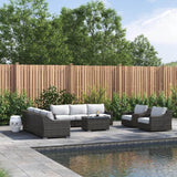 8 - Person Brown HDPE Wicker Outdoor Seating Set With Cushions - Serenova - Omega Lifestyles