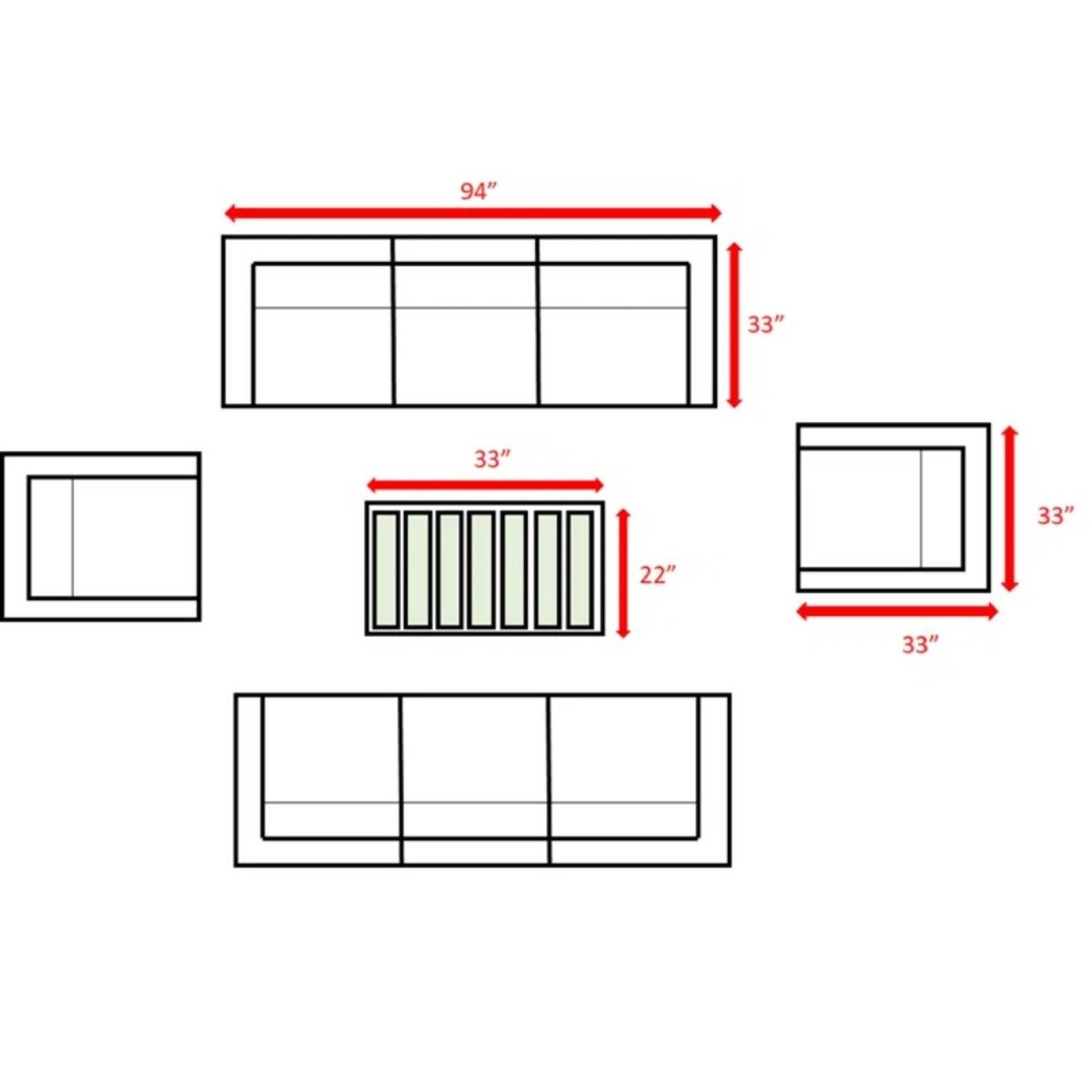 8 - Person Brown HDPE Wicker Outdoor Seating Set With Cushions - Serenova - Omega Lifestyles