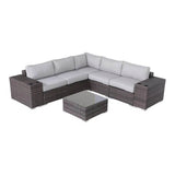 8 - Piece Espresso Brown Weather - Resistant Wicker Patio Furniture Set - Serenova - Omega Lifestyles