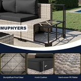 8-Piece Navy Blue PE Wicker Rattan Outdoor Furniture Set - Omega Lifestyles