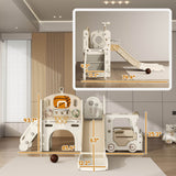 9 - In - 1 Indoor Kids Slide With Climber Basketball Hoop - Serenova - Omega Lifestyles