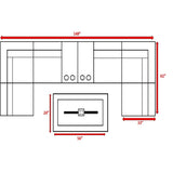9 - Piece Outdoor Patio Seating Set With Fire Pit and Cushions - Serenova - Omega Lifestyles