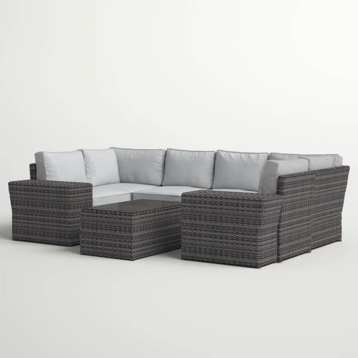 9 - Piece Outdoor Wicker Sofa Set With Cushions Fully Assembled - Serenova - Omega Lifestyles