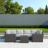 9 - Piece Outdoor Wicker Sofa Set With Cushions Fully Assembled - Serenova - Omega Lifestyles
