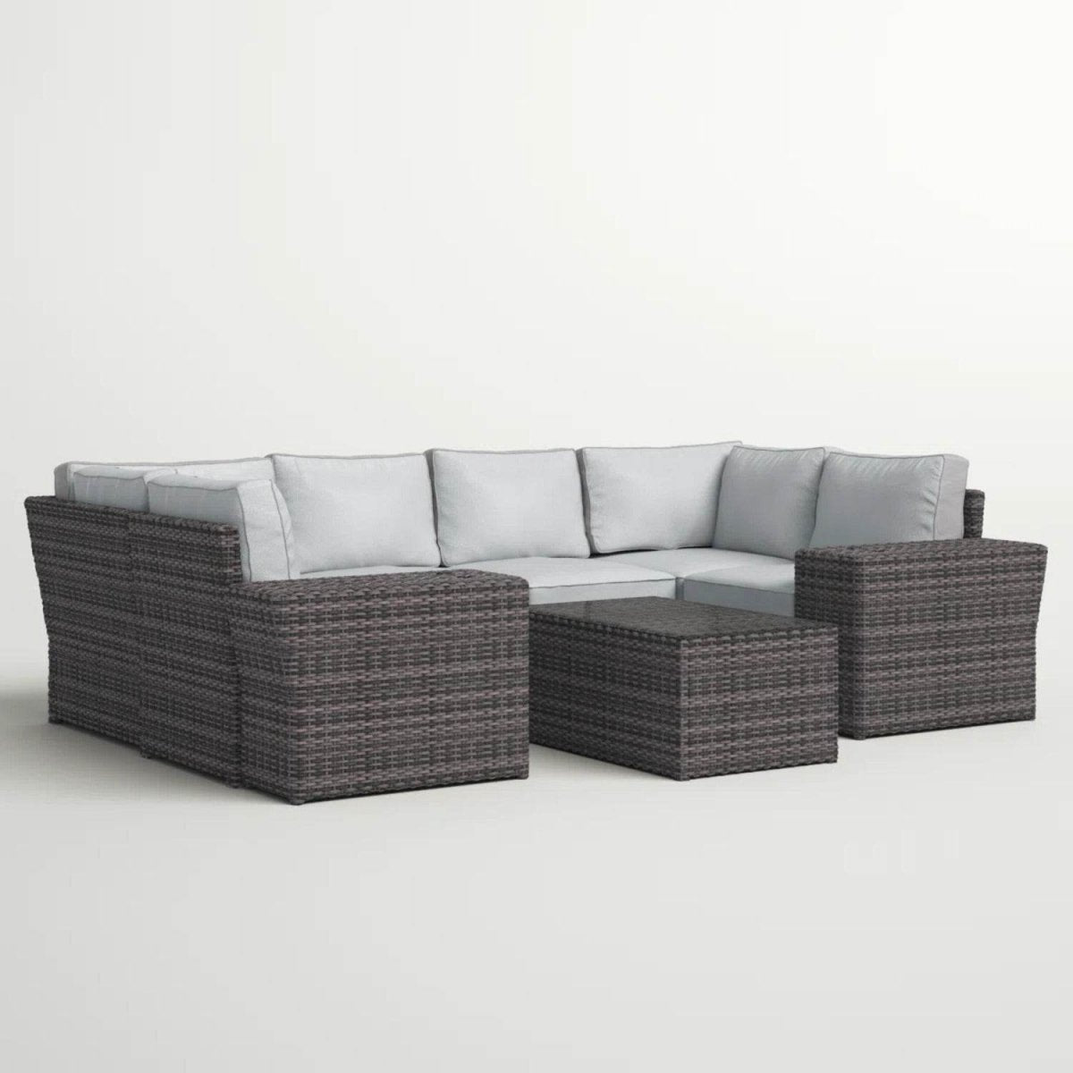 9 - Piece Outdoor Wicker Sofa Set With Cushions Fully Assembled - Serenova - Omega Lifestyles
