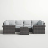 9 - Piece Outdoor Wicker Sofa Set With Cushions Fully Assembled - Serenova - Omega Lifestyles