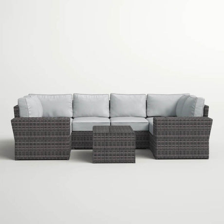 9 - Piece Outdoor Wicker Sofa Set With Cushions Fully Assembled - Serenova - Omega Lifestyles