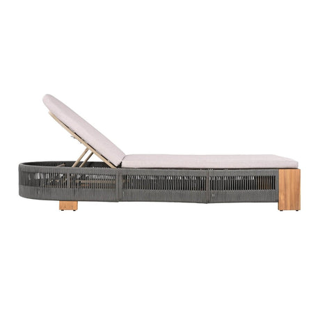 Adjustable Acacia Wood Outdoor Chaise Lounge Chair With Cushion - Sleep Galleria