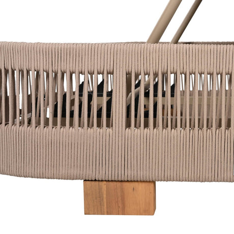 Adjustable Acacia Wood Outdoor Chaise Lounge With Cushion - Omega Lifestyles