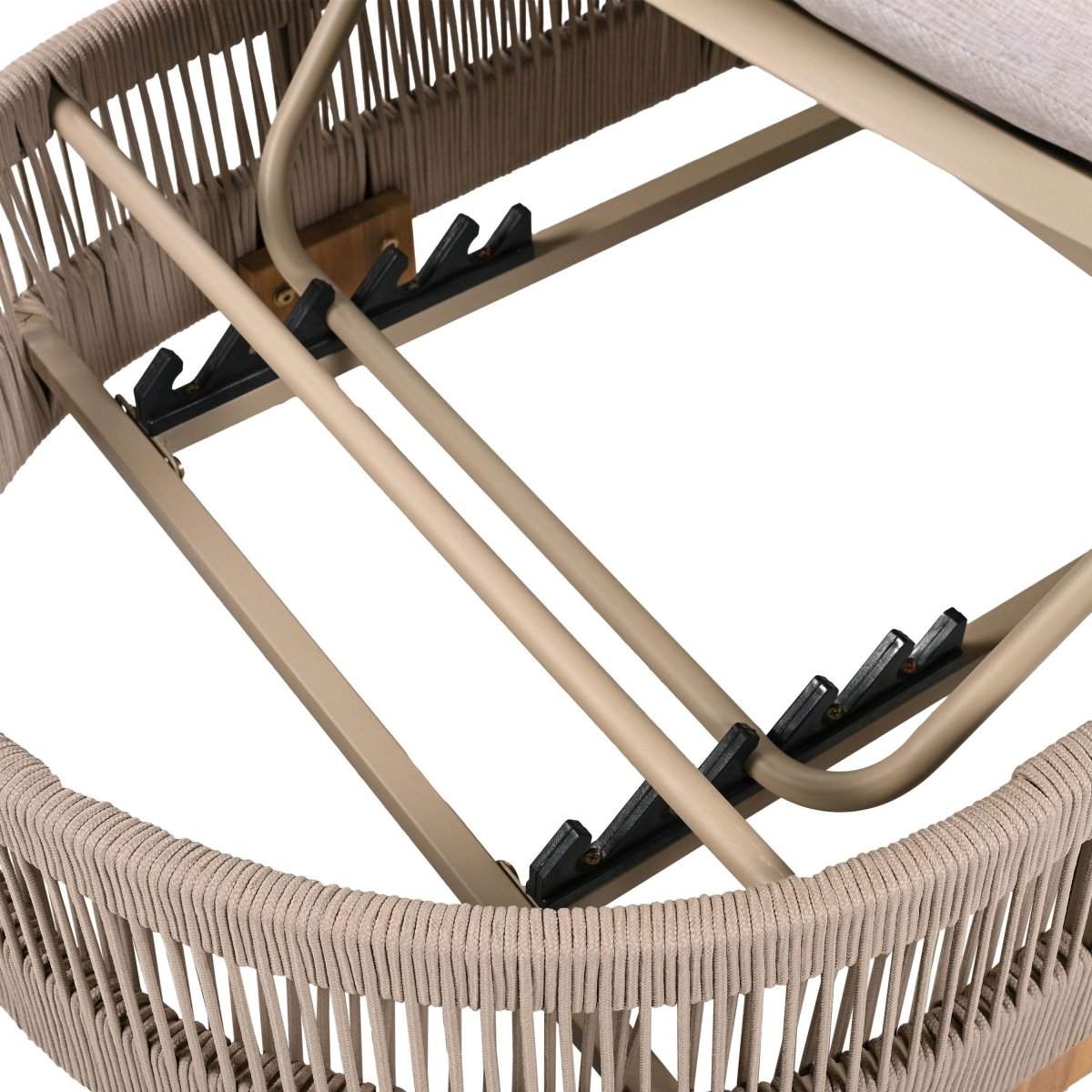 Adjustable Acacia Wood Outdoor Chaise Lounge With Cushion - Omega Lifestyles