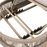 Adjustable Acacia Wood Outdoor Chaise Lounge With Cushion - Omega Lifestyles
