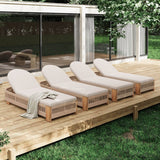 Adjustable Acacia Wood Outdoor Chaise Lounge With Cushion - Omega Lifestyles
