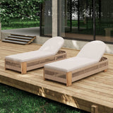 Adjustable Acacia Wood Outdoor Chaise Lounge With Cushion - Omega Lifestyles