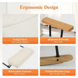 Adjustable Recliner Teddy Fabric Rocking Chair With Footrest - Omega Lifestyles