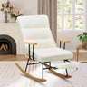 Adjustable Recliner Teddy Fabric Rocking Chair With Footrest - Omega Lifestyles