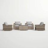 All Weather Wicker 5 - Piece Outdoor Sectional Seating Group - Serenova - Omega Lifestyles