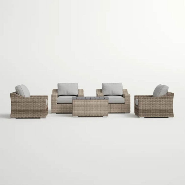 All Weather Wicker 5-Piece Outdoor Sectional Seating Group - Omega Lifestyles