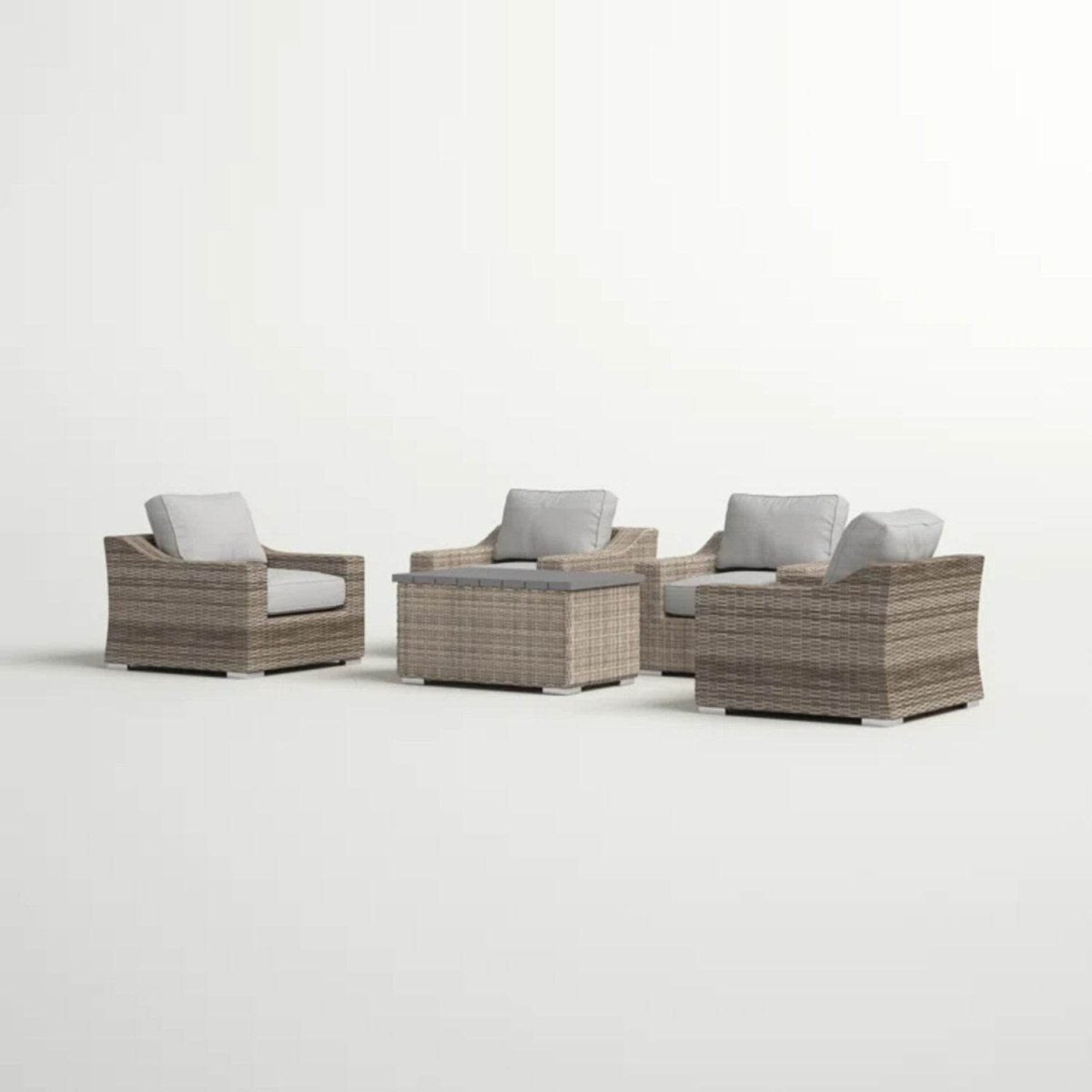 All Weather Wicker 5 - Piece Outdoor Sectional Seating Group - Serenova - Omega Lifestyles