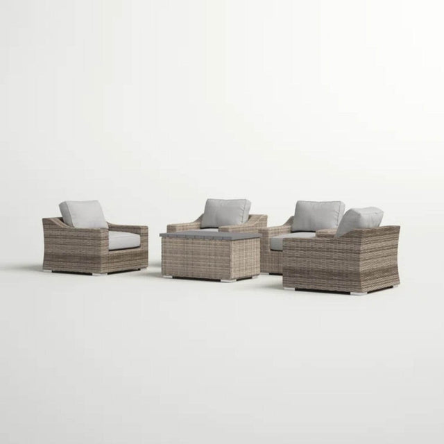 All Weather Wicker 5 - Piece Outdoor Sectional Seating Group - Serenova - Omega Lifestyles