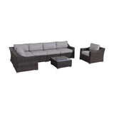 All - Weather Wicker 5 - Seat Outdoor Sectional Conversation Set - Serenova - Omega Lifestyles