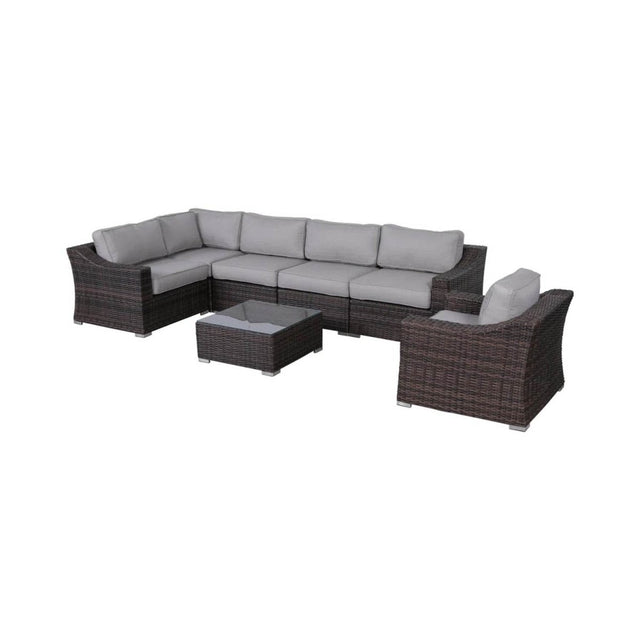 All-Weather Wicker 5-Seat Outdoor Sectional Conversation Set - Omega Lifestyles