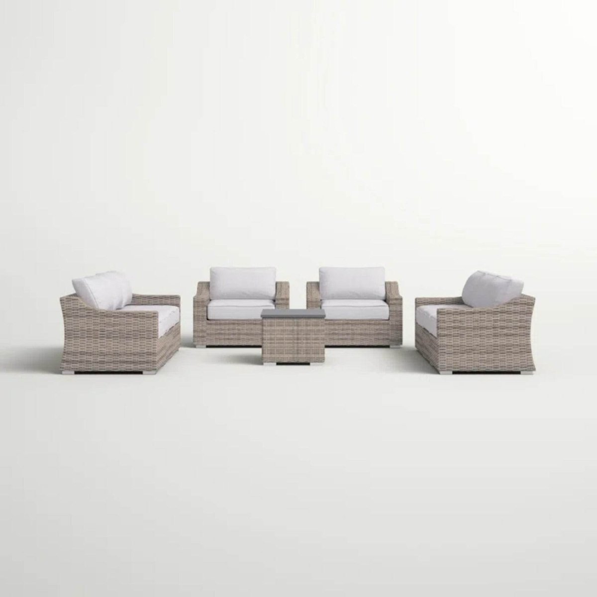 All - Weather Wicker 9 - Piece Modular Patio Sectional Set - Serenova - Omega Lifestyles