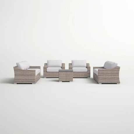 All - Weather Wicker 9 - Piece Modular Patio Sectional Set - Serenova - Omega Lifestyles