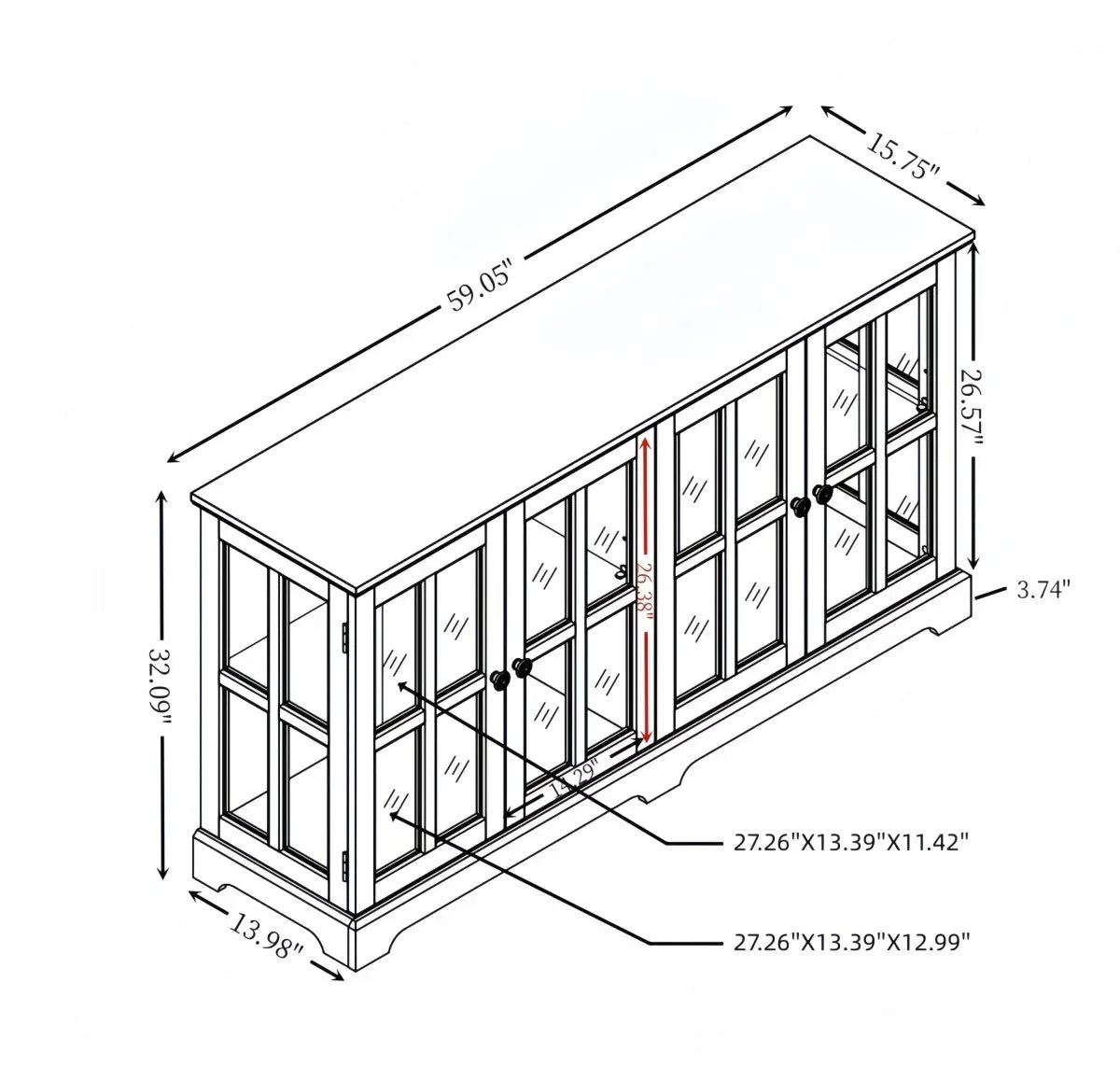 Antique White LED Glass Display Cabinet With Adjustable Shelves - Omega Lifestyles