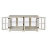Antique White LED Glass Display Cabinet With Adjustable Shelves - Omega Lifestyles