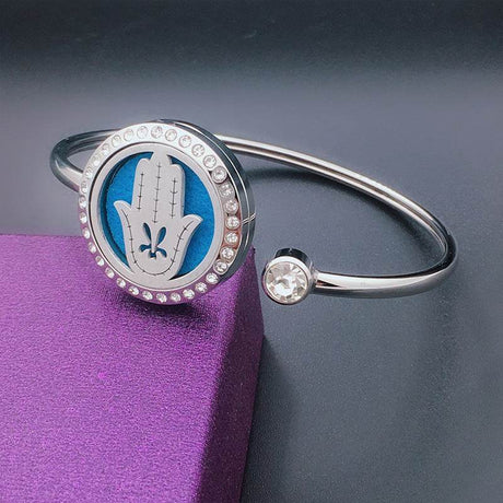 Aromatherapy Stainless Steel Floral Hollow Bracelet - Sleep Galleria