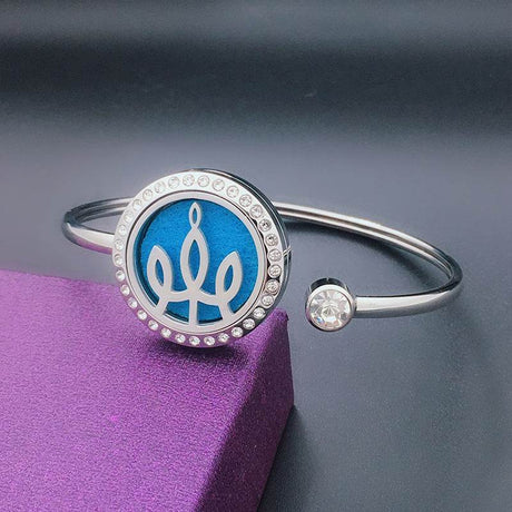 Aromatherapy Stainless Steel Floral Hollow Bracelet - Sleep Galleria