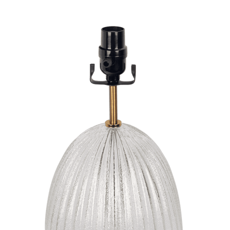 Aurora Ribbed Glass Table Lamp With Linen Shade - Sleep Galleria
