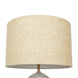 Aurora Ribbed Glass Table Lamp With Linen Shade - Sleep Galleria
