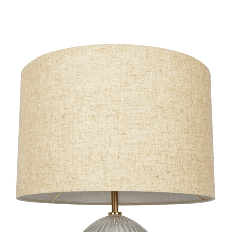 Aurora Ribbed Glass Table Lamp With Linen Shade - Sleep Galleria