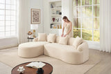 Beige Chenille L-Shape Sectional Sofa With Chaise - Omega Lifestyles