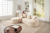 Beige Chenille L-Shape Sectional Sofa With Chaise - Omega Lifestyles
