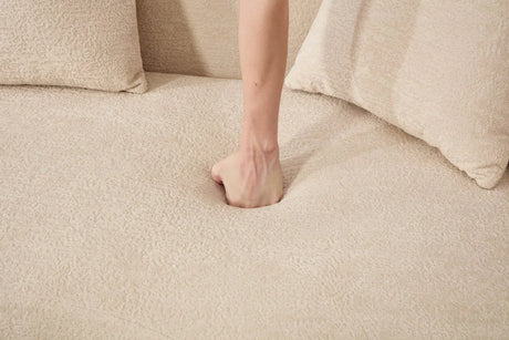 Beige Chenille L-Shape Sectional Sofa With Chaise - Omega Lifestyles