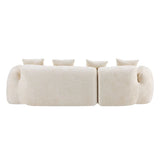 Beige Chenille L-Shaped Medium-Soft 4-Seat Sofa - Omega Lifestyles
