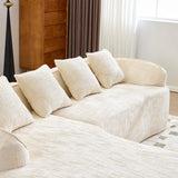 Beige Chenille L-Shaped Medium-Soft 4-Seat Sofa - Omega Lifestyles